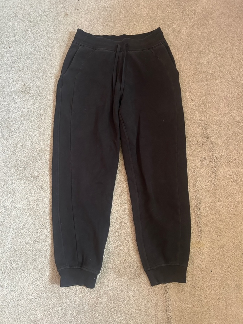 black Lululemon scuba sweatpants